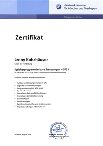 SPS Zertifikat